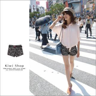 Vintage High-Waist Patterned Shorts