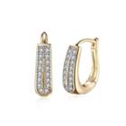 Fashion Elegant Plated Champagne Gold Geometric Cubic Zircon Earrings Champagne - One Size