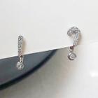 Asymmetrical Rhinestone Punctuation Stud Earring 1 Pair - Silver - One Size