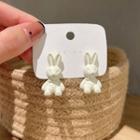 Rabbit Resin Earring 1 Pair - White - One Size