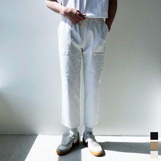 Drawstring-waist Straight-cut Chino Pants