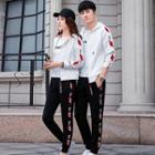 Couple Matching Set: Hooded Zip Jacket + Sweatpants + Short-sleeve T-shirt