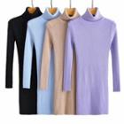 Turtleneck Mini Bodycon Knit Dress