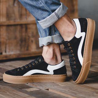 Suede Color Panel Sneakers