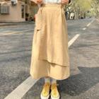 Asymmetric Midi A-line Cargo Skirt