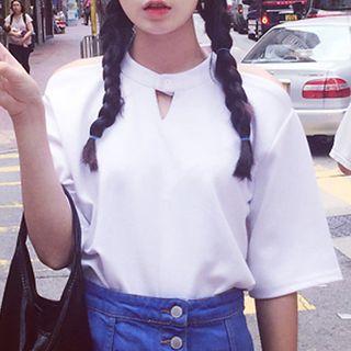 Elbow Sleeve Cutout T-shirt