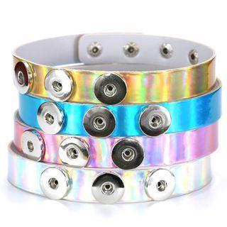 Snap Button Holographic Choker