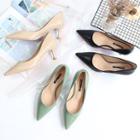 Faux Leather Pointed Toe Pumps