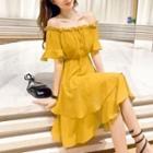 Cold-shoulder Ruffle Dress
