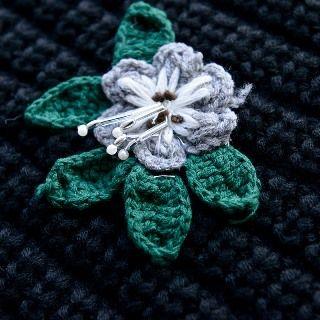 Crochet Flower Applique Sweater