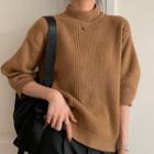 Mock-neck Sweater With Arm Sleeves