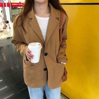 Notch Lapel Buttoned Blazer