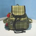 Plaid Drawstring Backpack
