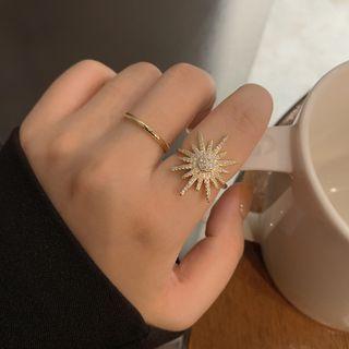 Band Ring / Rhinestone Star Ring / Set