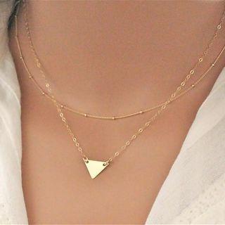 Triangle Pendant Layered Necklace