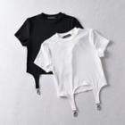 Short-sleeve Buckled Top