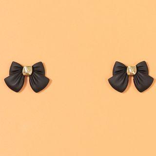 Bow Alloy Earring 1 Pair - Stud Earrings - Black - One Size