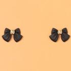 Bow Alloy Earring 1 Pair - Stud Earrings - Black - One Size