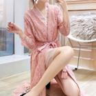 Set: Lace Coat + Sleeveless Mini Dress