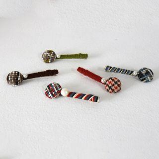 Button & Faux-pearl Hair Clip