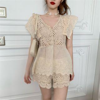 Cutout Panel Top / Shorts