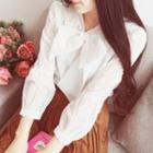 Bow Accent Long Sleeve Blouse