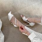 Square Open-toe Mary Jane Pumps