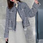 Button Tweed Jacket As Shown In Figure - One Size
