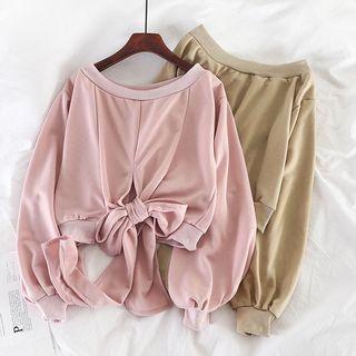 Back-knot Cropped Sweatshirt