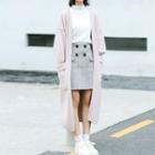 Long Knit Coat Pink - One Size