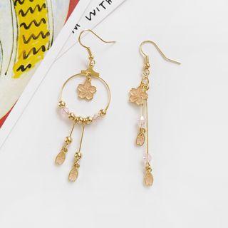 Non-matching Alloy Sakura Fringed Earring