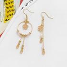 Non-matching Alloy Sakura Fringed Earring