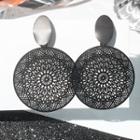 Alloy Cutout Disc Dangle Earring 1 Pair - As Shown In Figure - One Size