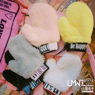 Lettering Chenille Gloves