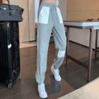 Color-block Sweatpants Gray - One Size