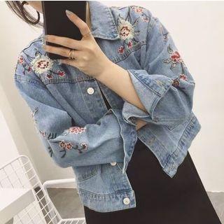 Floral Embroidered Denim Jacket