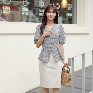 Textured Midi Pencil Skirt