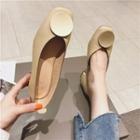 Disc Detail Block-heel Pumps