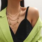 Star Pendant Alloy Layered Necklace Gold - One Size