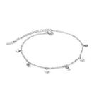 Simple Romantic Heart-shaped Cubic Zirconia Titanium Anklet Silver - One Size