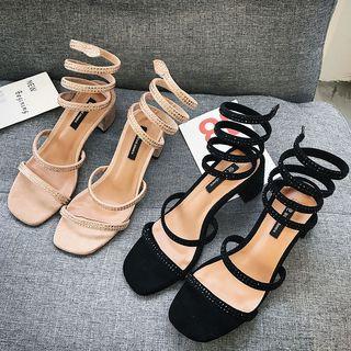 Block-heel Strappy Roman Sandals