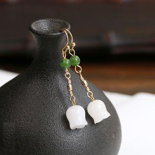 Gemstone Flower Dangle Earring