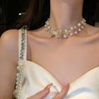 Faux Pearl Necklace White Pearl - Gold - One Size