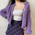 Cable-knit Single-breasted Cardigan