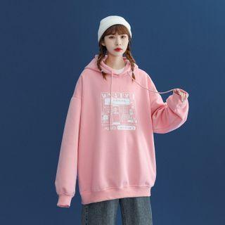 Drop Shoulder Printed Hoodie