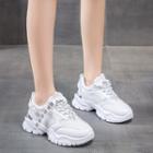 Platform Chunky Lettering Lace Up Sneakers