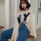 Ny Wide-sleeve Boxy Knit Top