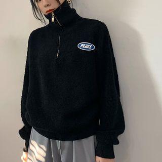 Turtleneck Half-zip Knit Top / Jogger Pants