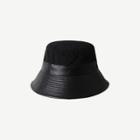 Faux Leather Paneled Bucket Hat