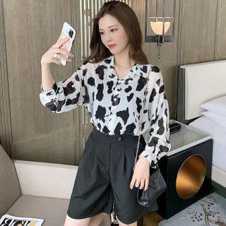 Set: Cow Print Shirt + Shorts